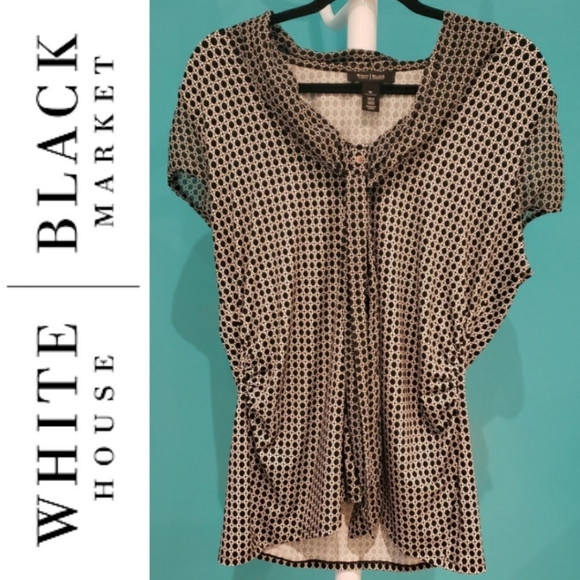 White House Black Market Tops - White House Black Market Mock Button Down Top